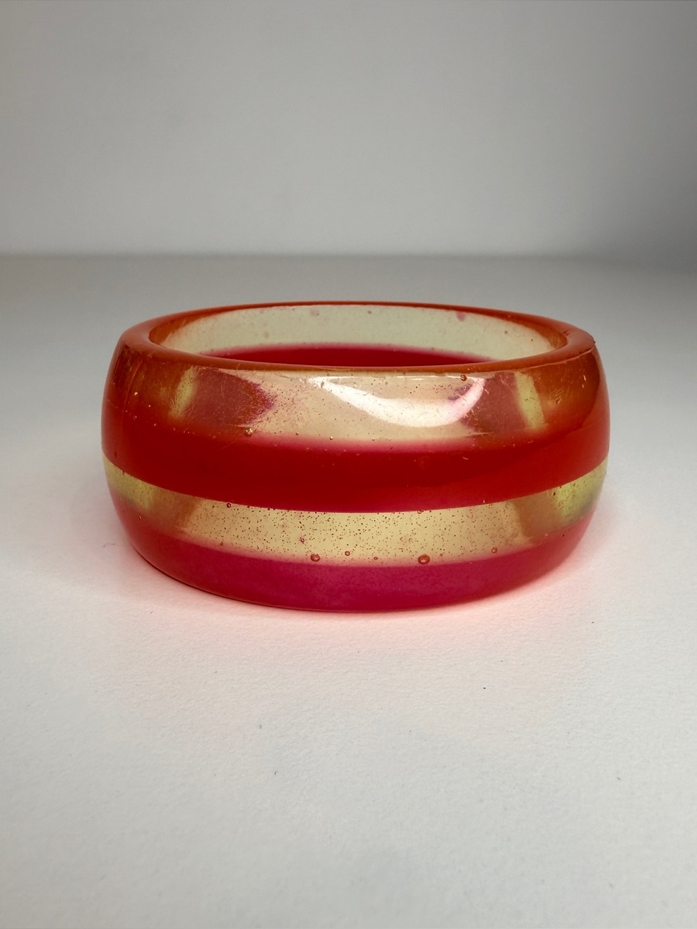 Yellow and red stripe bangle